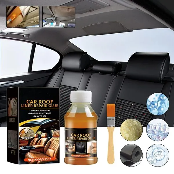 100ml Headliner Repair Glue, Car Headliner Adhesive, Upholstery Glue for Cars, Car Roof Liner Quick Repair Adhesive Glue, Car Roof Fabric Glue, Headliner Adhesive,Car Roof Fabric Adhesive (1pc)