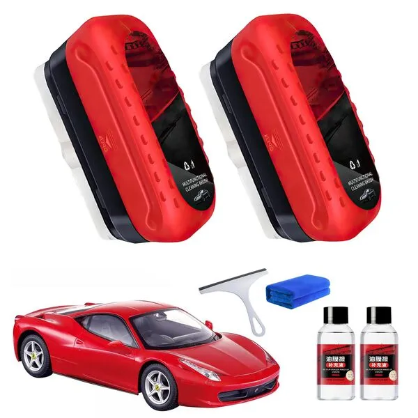 WUZHIBEI Automotive Oil Film Cleaning Brush, Glass Cleaning Board, Hydrophobic Glass Coating for Windshield, Car Oil Film Cleaning Brush Prevents Rain and Fog, Improves Clarity and Visibility (2Pcs)