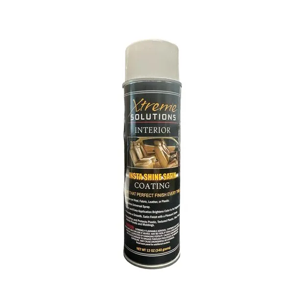 Insta-Shine Satin: Interior Detail Spray is a clear non-foaming spray for use on all non-painted surfaces such as plastic and trim. This easy application restores color to its natural original look.