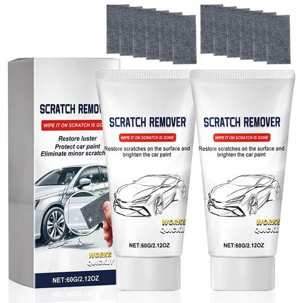 Upgrade Nano Sparkle Cloth Car Scratch Remover, 2024 New Nano Sparkle Cloth and Car Scratch Repair Paste, Magic Nano Cleaning Cloth Scratch Remover for Deep Scratch Repair (#2 Sets)