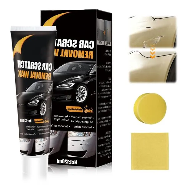 Upgraded Car Scratch Repair Paste, Scratch Repair Wax for Car, Car Scratch Removal Wax, Car Paint Scratch Repair Polishing Wax, Scratch Remover Kit with Wipe & Sponge for Car Deep Scratches (1PC)