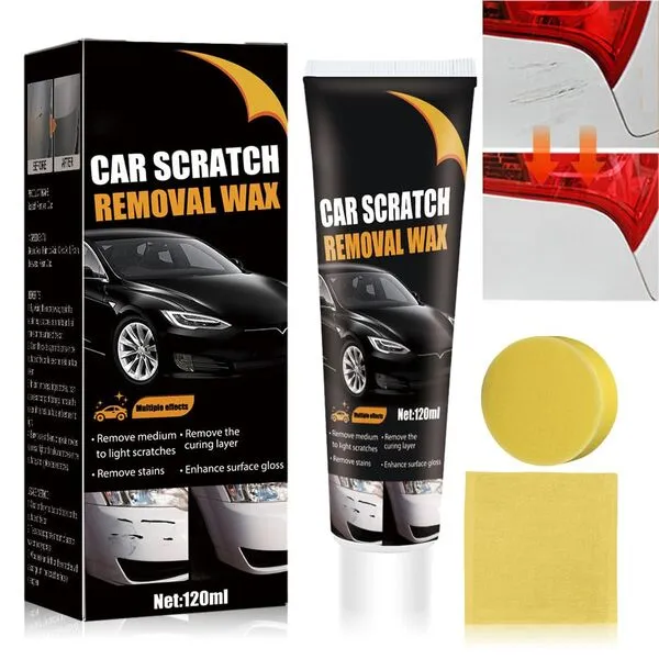 Car Scratch Repair Paste, 2024 New Car Paint Scratch Repair Polishing Wax, Car Accessories, Scratch Remover Kit with Wipe & Sponge for Vehicles for Deep Scratches, Scratch Remover for Vehicles (1pcs)