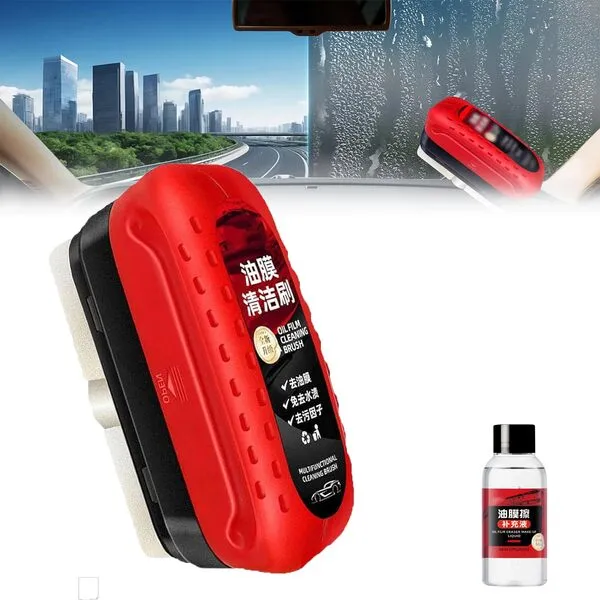 Gelmalls Glass Cleaner, Gelmalls Glass Cleaning Board, Gelmalls Automotive Oil Film Cleaning Brush (1Set)